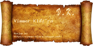 Vimmer Klára névjegykártya